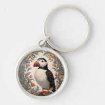 Elegant Atlantic Puffin William Morris Inspired