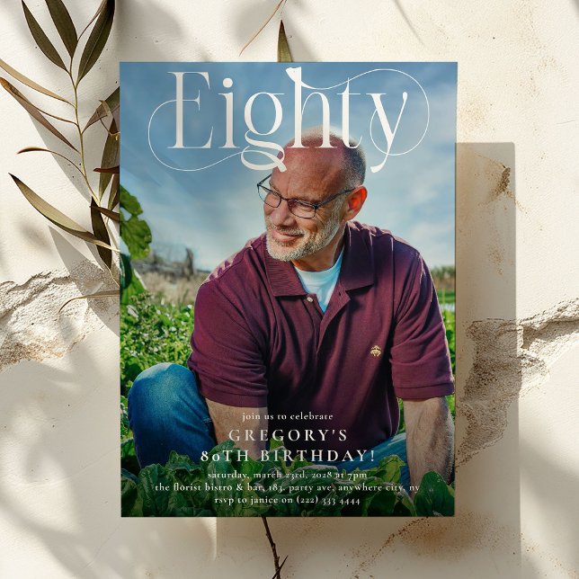 Elegant, ÅTSKILT FOTO 30års födelsedag Party Inbjudningar (Skapare uppladdad)