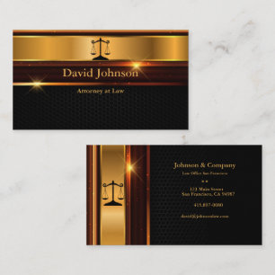 Elegant Attorney at Law Black/Guld Affärskorts Visitkort