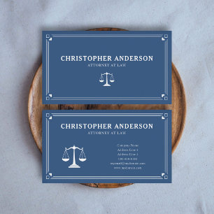 Elegant Attorney at Law Blue Affärskort Visitkort