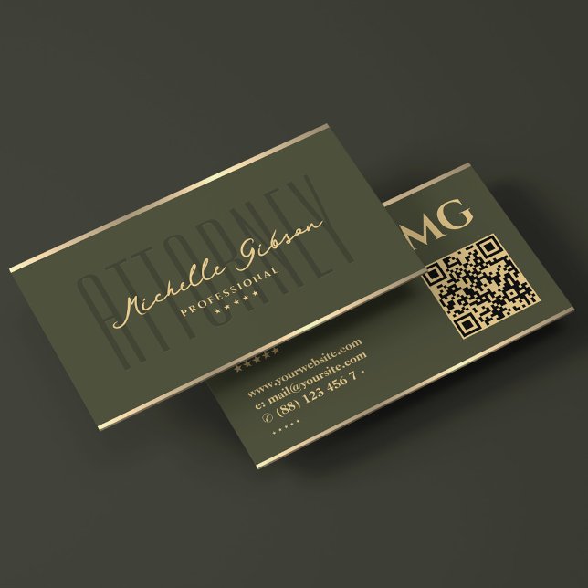 Elegant Attorney at Law Firm Army Grönt Visitkort (Elegant Attorney At Law Firm Army Green Business Card
)