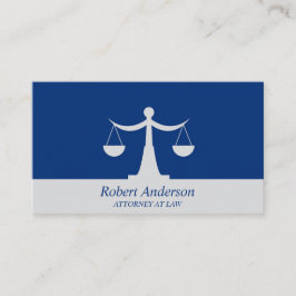Elegant Attorney at Law Scale of Justice Blue Visitkort