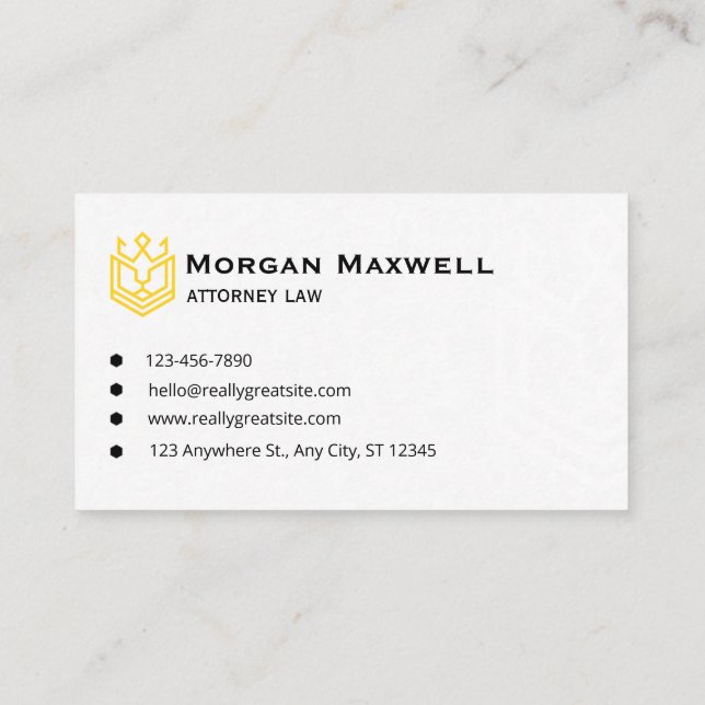 Elegant Attorney Business Card | Lawyer & Legal  Visitkort (Baksida)