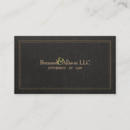 Elegant Attorney Faux Black Linen Affärskort Visitkort