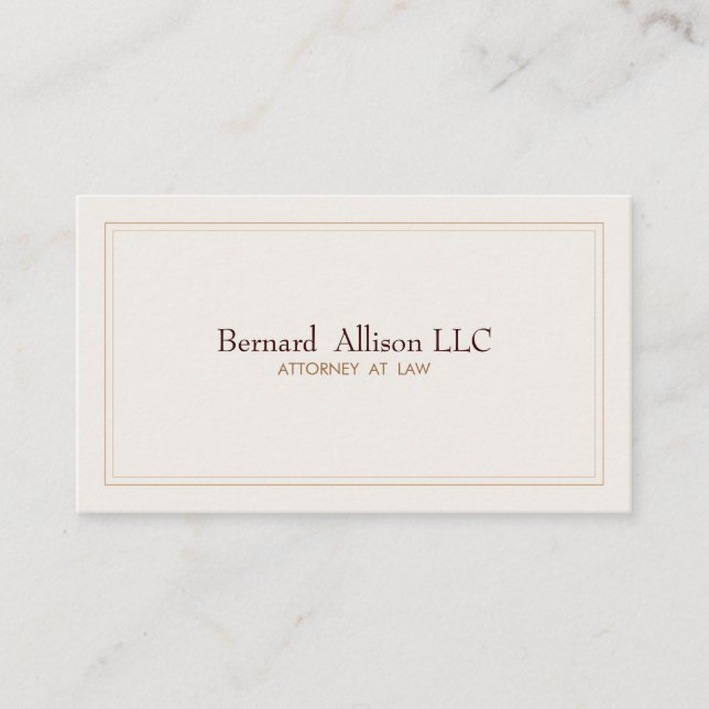 Elegant Attorney Ivory Professionell Traditional Visitkort (Framsida)