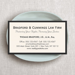 Elegant Attorney Law Firm Visitkort