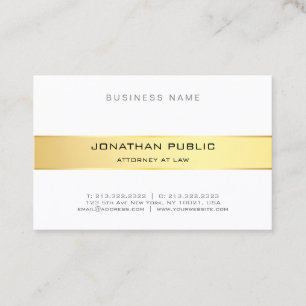 Elegant Attorney Law Office Guld White-mall Visitkort