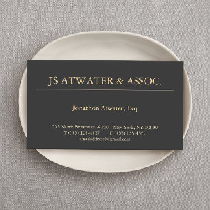 Elegant Attorney Lawyer Professionell Black Visitkort