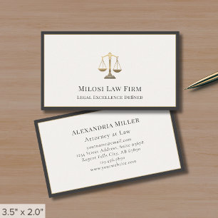 Elegant Attorney Legal Office Law Firm Visitkort