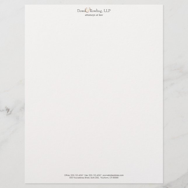 Elegant Attorney på Law Simple White Letterhead Brevhuvud (Framsida)
