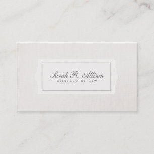 Elegant Attorney Plaque Stil Beige Linen look Visitkort