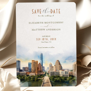 Elegant Austin, Texas Spara-the-Date Inbjudningar