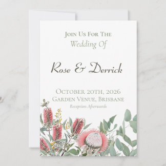 Elegant australisk infödd blommig inbjudan