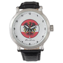Elegant Austria Watch & Austria Flagga/Wien Armbandsur
