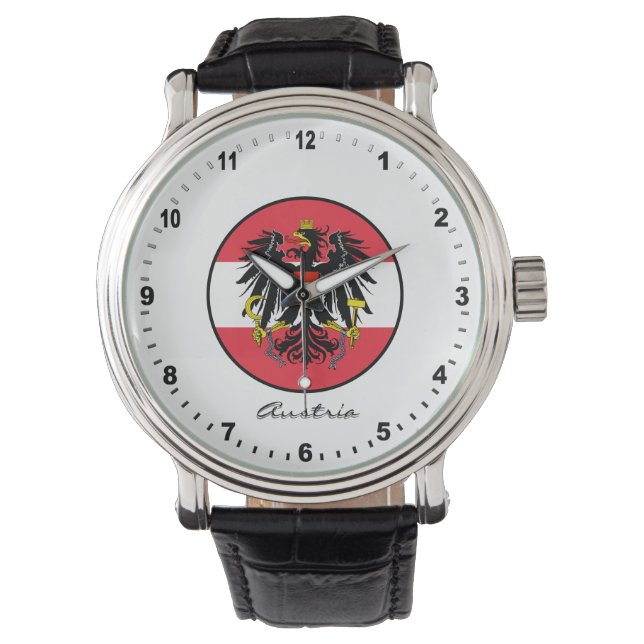 Elegant Austria Watch & Austria Flagga/Wien Armbandsur (Framsida)