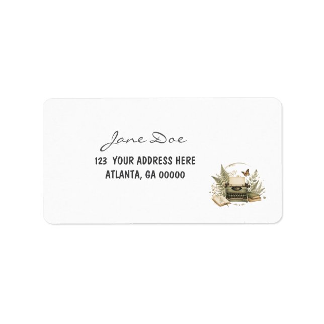 Elegant Author & Small Business Packaging Label Adressetikett (Framsidan)