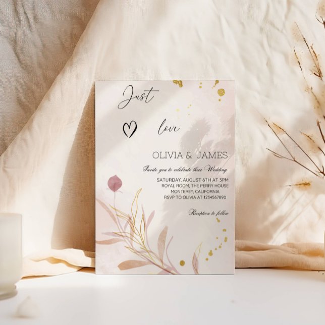 Elegant Autumn Botanical Luxury Wedding Party Inbjudningar (Skapare uppladdad)