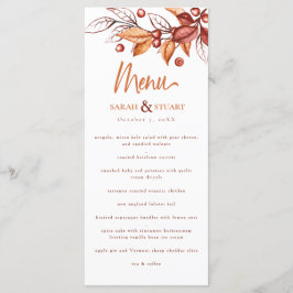 Elegant Autumn Earth tone Terracotta Bröllop Meny