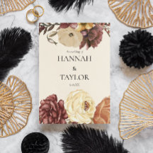 Elegant Autumn Fall Blommigt Bröllop Ceremony