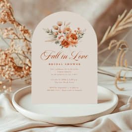Elegant Autumn Fall In Love Bridal Shower Inbjudningar