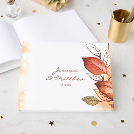 Elegant Autumn Fall Watercolor Floral Wedding  Gästböcker