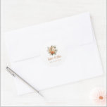 Elegant Autumn Floral Bouquet Wedding Runt Klistermärke<br><div class="desc">Beautiful watercolor autumn floral bouquet,  and your wedding details in lovely fonts... result in a gorgeous label your guests will be delighted to receive!</div>