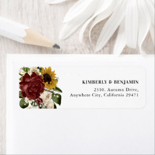 Elegant Autumn Florals Returadress Etikett