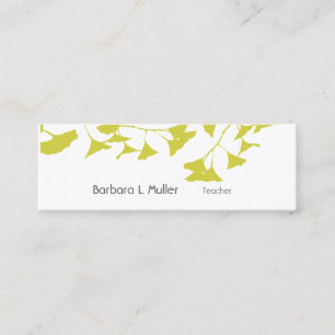 Elegant Autumn Guld Ginkgo Luxe Professionell Mini Visitkort