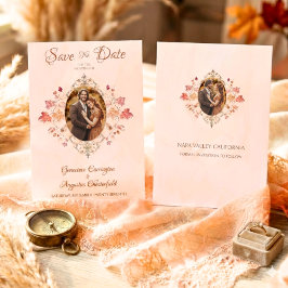 Elegant Autumn Leaves Vintage Watercolor 2 Photo Spara Datumet