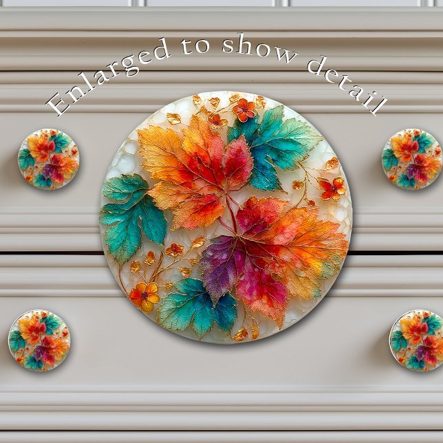 Elegant Autumn Maple Leaves Gold Accents Knopp (Skapare uppladdad)