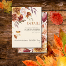 Elegant Autumn Watercolor Floral Wedding DETAILS