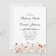 Elegant Autumn Wildblommor Blommigt Bröllop