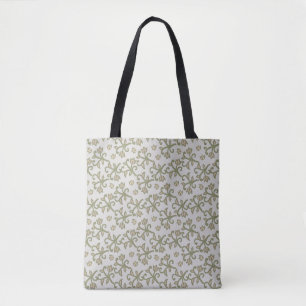 Elegant av Beige och Sage Grönt Blommigt Vines Pat Tygkasse