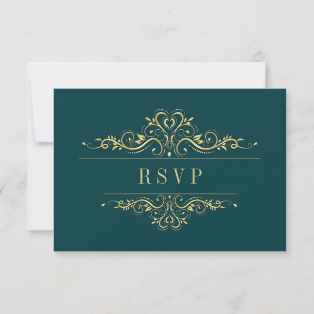 Elegant av bensin Grönt Golden Ram OSA Kort (Framsida)