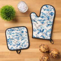 Elegant av blå och vit kinesisk fågel Blommigt