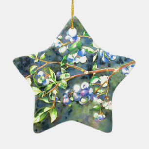 Elegant av blåbärsfärgning julgransprydnad keramik