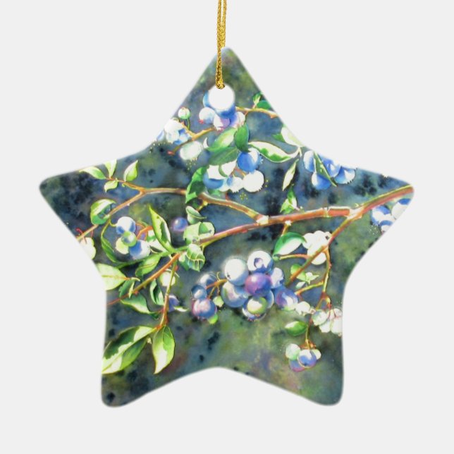 Elegant av blåbärsfärgning julgransprydnad keramik (Framsidan)