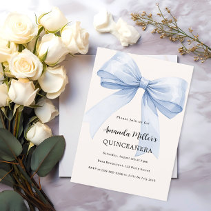 Elegant av blåbög Quinceanera Inbjudningar