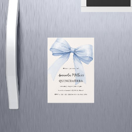 Elegant av blåbög Quinceanera lyxury Magnetisk Inbjudningskort