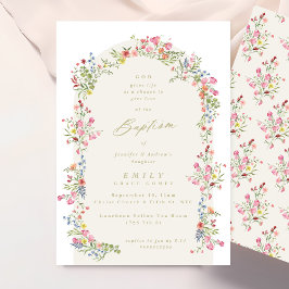 elegant av blommigt Sommarbaptism Inbjudningar