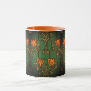 Elegant av blommor av rostat glas, blommigt, art n mugg