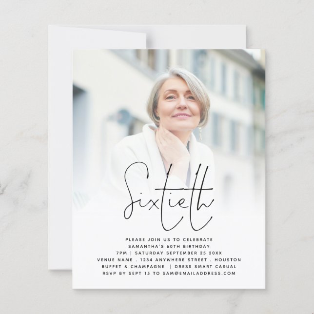 Elegant av budgetskript - foto 60:e födelsedagen I (Framsida)