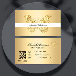Elegant av Butterfly guld QR-kod Visitkort