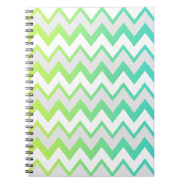 Elegant av Chevron mönster lime green teal aqua om Anteckningsbok Med Spiral