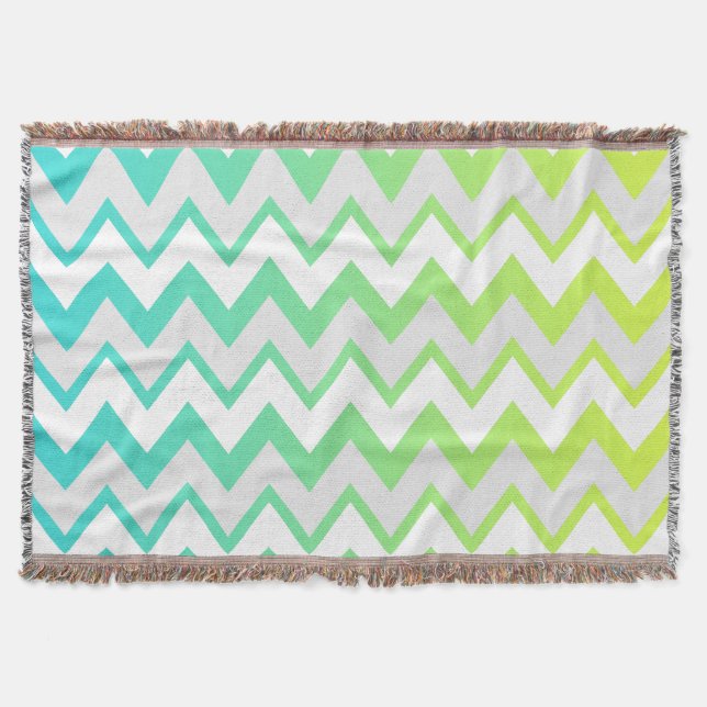 Elegant av Chevron mönster lime green teal aqua om Filt (Framsidan)