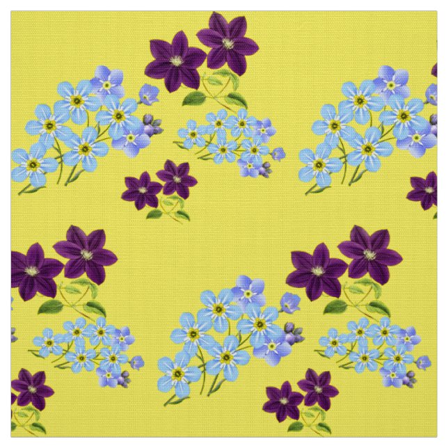 Elegant av fantastisk Chic Glöm-Me-Not-Blommigt-Gu Tyg (Provkarta)