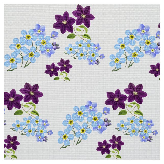 Elegant av fantastisk Chic Glöm-Me-Not-Blommönster Tyg (Provkarta)