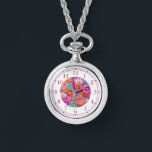 Elegant av färgstarka faux broiderad Blommigt Armbandsur<br><div class="desc">Eleganten Womans Watches i färglös Faux-broiderad Blommigt har en färgstark modern faux-brodery-blommigt för rosa,  lila,  orange,  blått och gult. Skapat av Evco Studio www.zazzle.com/store/evcostudio</div>