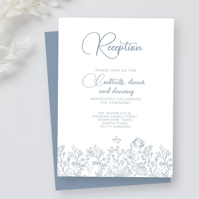 Elegant av  för Blommigt av jodblommor Dusty Weddi Tilläggskort (Skapare uppladdad)