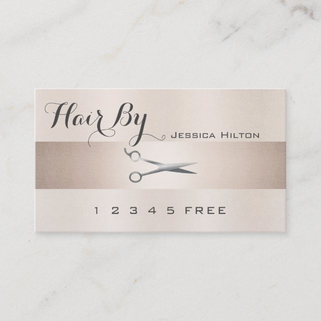 elegant av förmånskort med glansigt ljus sax lojalitetskort (Framsida)